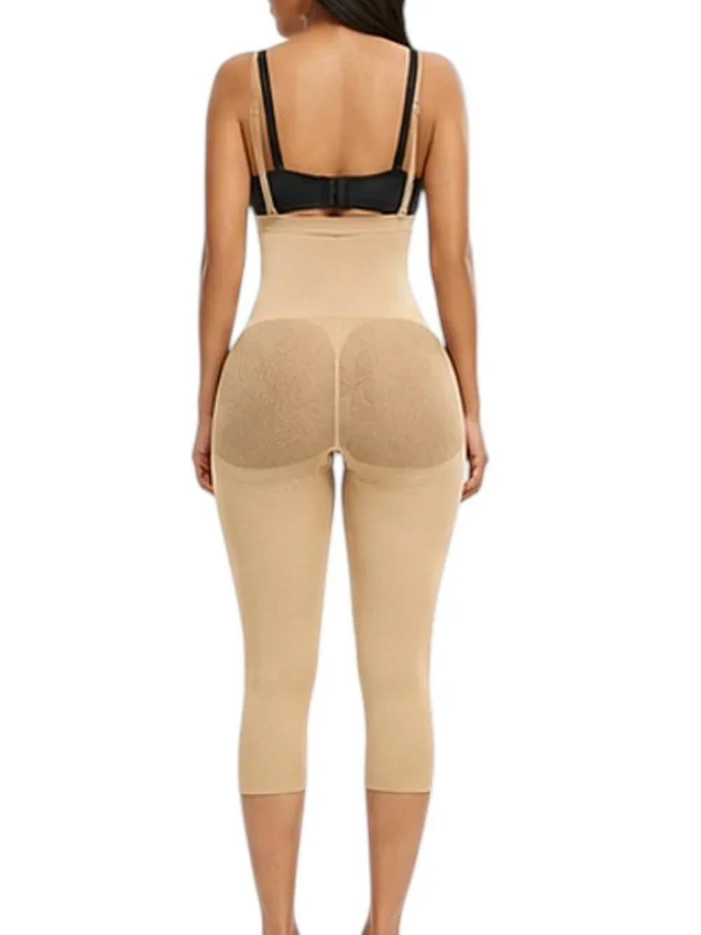 Plus Size Mid-Calf High Waist Compression Mesh Body Shaper | Butt Lift | 2XL/3XL